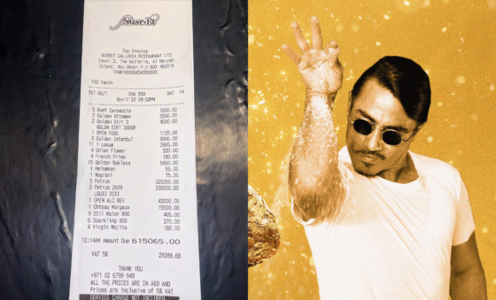Salt Bae fait le buzz avec une addition salée à 162 541 euros